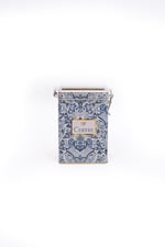 EVLE-Er043-y1 Azulejos Coffee Desenli Dikdörtgen Metal Saklama Kabı 8x10 Cm (Azulejos Coffee)