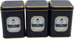 EVLE-Metal Çay, Kahve, Şeker Saklama Kutusu 3 Lü Set 8.7 x 8.7 x 12.5 cm, Silver (Silver)