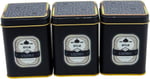 EVLE-Metal Çay, Kahve, Şeker Saklama Kutusu 3 Lü Set 7.5 x 7.5 x 10.2 cm, Silver (Silver)