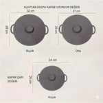 Evrensel 3'lü Tutma Saplı Silikon Tencere & Tava Kapak Seti, 20-23-28 cm, Siyah