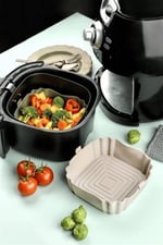 EWS Bütün Airfryer'lere Uyumlu Krem Silikon Pişirme Kabı