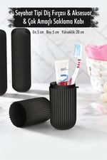 ews Siyah Seyahat Tipi Diş Fırçası & Aksesuar Kutusu & Çok Amaçlı Saklama Kabı