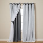 Exclusive Home Curtains Catarina perde, çok katmanlı, masif karartma perdesi ve tül yüzeyli yarı saydam pencere perdesi, 52 x 96 cm,  - Seçenekler: 52x63, 52x108, 52x120, 132G x 243.8U cm (2 Panel)...