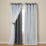 Exclusive Home Curtains Catarina perde, çok katmanlı, masif karartma perdesi ve tül yüzeyli yarı saydam pencere perdesi, 52 x 96 cm,  - Seçenekler: 52x63, 52x108, 52x120, 132G x 243.8U cm (2 Panel)...