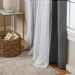 Exclusive Home Curtains Catarina perde, çok katmanlı, masif karartma perdesi ve tül yüzeyli yarı saydam pencere perdesi, 52 x 96 cm,  - Seçenekler: 52x63, 52x108, 52x120, 132G x 243.8U cm (2 Panel)...