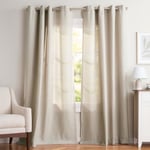 Exclusive Home Curtains Loha Keten Gromet Üst Perde Panel Çifti, 54x84, Doğal - Seçenekler: 54x63, 54x84, 54x96, 54x108, 54x120...
