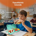 EYNEL Bölmeli Beslenme Kutusu, Çocuk Kahvaltı Saklama Kabı, Öğrenci Okul Piknik Kamp İş, Öğle Yemeği Yiyecek Koyma Çantası (Açık Mavi - Resimsiz)