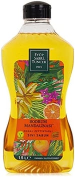 Eyüp Sabri Tuncer Doğal Zeytinyağlı Sıvı Sabun, Bodrum Mandalinası, 1,5 L Pet Şişe (1 x 1500 ml) - Seçenekler: 1 x 1500 ml, 1 x 1500 ml (3 paketi), 2 x 1500 ml