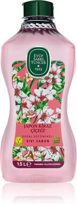 Eyüp Sabri Tuncer Doğal Zeytinyağlı Sıvı Sabun Japon Kiraz Çiçeği 1,5 L Pet Şişe (1 x 1500 ml)