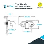 Ez-Flo 11129 Add-On Shower Diverter Bathcock Polished Chrome