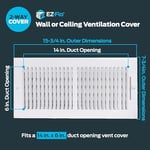EZ-FLO 61613 Havalandırma Kapağı, 36x15 cm Duvar/Tavan, İki Yönlü Ventilasyon, Çelik HVAC, Beyaz