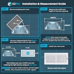 EZ-FLO 61613 Havalandırma Kapağı, 36x15 cm Duvar/Tavan, İki Yönlü Ventilasyon, Çelik HVAC, Beyaz