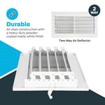 EZ-FLO 61613 Havalandırma Kapağı, 36x15 cm Duvar/Tavan, İki Yönlü Ventilasyon, Çelik HVAC, Beyaz