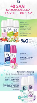 Fa Kadın Soft & Control Roll-On 50 ml Yasemin Kokulu 1 Adet - Seçenekler: Tekli, İkili