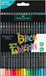Faber-Castell 116436 - Renkli kalemler Blackwood, Black Edition, 36'lı kutu