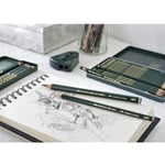 Faber-Castell 9000 Dereceli Kurşun Kalem Seti, 6’lı, Metal Kutu, HB-B-2B-4B-6B-8B, Teknik Çizim ve Eskiz İçin, Dayanıklı Uç, Naturel Siyah