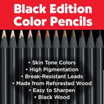 Faber-Castell Black Edition Boya Kalemi 12’li Skin Tones, Siyah Lata, Siyah Kağıda Uyumlu, Ergonomik Üçgen Gövde, Ten Renkleri