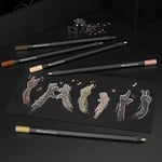 Faber-Castell Black Edition Boya Kalemi 12’li Skin Tones, Siyah Lata, Siyah Kağıda Uyumlu, Ergonomik Üçgen Gövde, Ten Renkleri