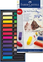 Faber-Castell Creative Studio Mini Toz Pastel Boya, 24 Renk, Yarım Boy, Yüksek Pigment, Parlak Renkler, Fiksatif Uyumlu, Tebeşir Bazlı Soft Pastel