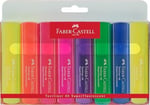 Faber-Castell Fosforlu Kalem Seti 8’li, Şeffaf Gövde, 7 Farklı Renk, Yeniden Doldurulabilir, 3 Farklı Çizgi Kalınlığı