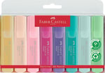 Faber-Castell Fosforlu Kalem Seti, 8’li, Pastel Renkler, Yeniden Doldurulabilir, 3 Farklı Çizgi Kalınlığı, Dayanıklı Mürekkep