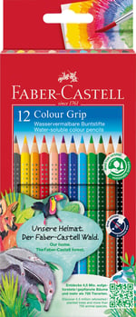 Faber-Castell Grip 2001 Boya Kalemi, Karton Kutu, 12 Renk - Seçenekler: 12 Renk, 24 Renk, Karton Kutu, Metal Kutu