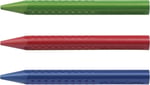 Faber-Castell Grip Jumbo Mum Boya, 12 Renk, Silinebilir, Parlak Renkler, Kalemtıraşla Açılabilir, Ergonomik Tutuş