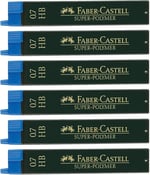 Faber-Castell İnce Uç Süper Polimer, 1,4 mm, Sertlik Derecesi B, 12 Uç, Kutuda