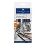 Faber-Castell Kömür Sketch Seti, 7 Parça, Kara Kalem Çizim ve Eskiz İçin, Yüksek Kalite, Silgi ve Karıştırma Kalemi Dahil