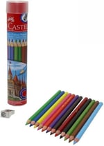 Faber-Castell Kuru Boya Kalemi, Kırmızı Metal Tüp Kutu, 24 Renk, Tam Boy, Kalemtıraş Hediyeli, Yumuşak Mineli, Kırılmaya Dayanıklı Uçlar, Kolay Açılır - Seçenekler: 12 Renk, 24 Renk
