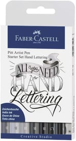 Faber-Castell Pitt Artist Pen Kaligrafi Seti 8’li, Siyah Gri Tonları, 4 Uç Tipi (B, S, 1.5), Kalemtraş ve B Derece Kurşun Kalem Hediyeli - Seçenekler: 4'lü, 9'lu