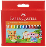 Faber-Castell Süper Yıkanabilir Mum Boya, 12 Renk, Leke Bırakmaz, Jumbo Boy, Parlak ve Yoğun Renkler