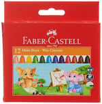 Faber-Castell Süper Yıkanabilir Mum Boya, 12 Renk, Leke Bırakmaz, Jumbo Boy, Parlak ve Yoğun Renkler