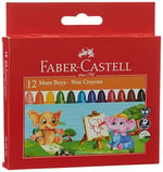 Faber-Castell Süper Yıkanabilir Mum Boya, 12 Renk, Leke Bırakmaz, Jumbo Boy, Parlak ve Yoğun Renkler