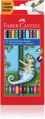Faber-Castell Yerli Çift Uçlu Boya Kalemi (12 kalem) 24 renk (FSC)