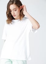 Fabrika Bisiklet Yaka Oversize T-Shirt, L, DANTITA, Beyaz, Kadın