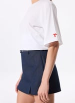 Fabrika Bisiklet Yaka Oversize T-Shirt, L, DANTITA, Beyaz, Kadın