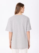 Fabrika Gri Melanj V Yaka Oversize T-Shirt, TALITA