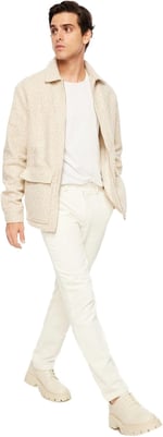 Fabrika Kırık Beyaz Normal Chino Pantolon, F3WM-PNT168