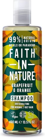 FAITH IN NATURE %99 Doğal Tazeleyici Şampuan Normal & Yağlanmaya - Kepeğe Meyilli Saçlar İçin (Greyfurt & Portakal, 400 ml) - Seçenekler: 400 ml (Pack of 3), 400 ml (Pack of 3) (2 paketi)