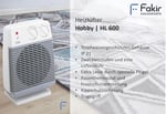 Fakir Hobby S Premium 2000 W Fanlı Isıtıcı