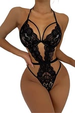 Fancy&Dancy Kadın Dantelli Tül Şık Babydoll Gecelik - Tek Parça İç Çamaşırı Bodysuit - 6800