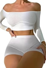 Fancy&Dancy Kadın Kaşkorse Kumaş Şık Büstiyer - Ribana Kumaş Crop Üst – 60400