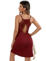 Fancy&Dancy Kadın Sırt Kısmı Dantel Detaylı Pamuklu Şık Gecelik 001