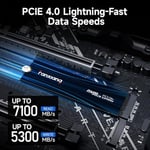 fanxiang 2 TB PCIe NVMe SSD Gen 4 Oyun SSD M.2 2280, PS5 ile Uyumlu 7100 MB/sn'ye kadar, Oyuncular, Profesyoneller, Yaratıcılar S880E için Dahili Katı Hal Sürücüsü
