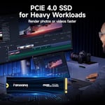 fanxiang 2 TB PCIe NVMe SSD Gen 4 Oyun SSD M.2 2280, PS5 ile Uyumlu 7100 MB/sn'ye kadar, Oyuncular, Profesyoneller, Yaratıcılar S880E için Dahili Katı Hal Sürücüsü