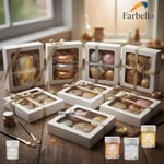 Farbello Metalik Gıda Boyası, 4 Renk Set, Aroma verici yenilebilir Toz Boya, Pasta, Çikolata ve Pastacılık Dekorasyonu