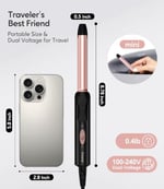 FARERY Seyahat boyutu saç maşası çift voltaj, Mini saç maşası, kısa saçlar için 1/2 inç namlu, Keratin ve Argan yağı infüzyonlu seramik mini saç bigudi, saklama çantalı seyahat saç bigudi
