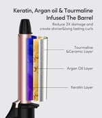 FARERY Seyahat boyutu saç maşası çift voltaj, Mini saç maşası, kısa saçlar için 1/2 inç namlu, Keratin ve Argan yağı infüzyonlu seramik mini saç bigudi, saklama çantalı seyahat saç bigudi