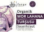 Farge Organik Mor Lahana Turşusu, Organik Sauerkraut, 600g, Cam Kavanoz